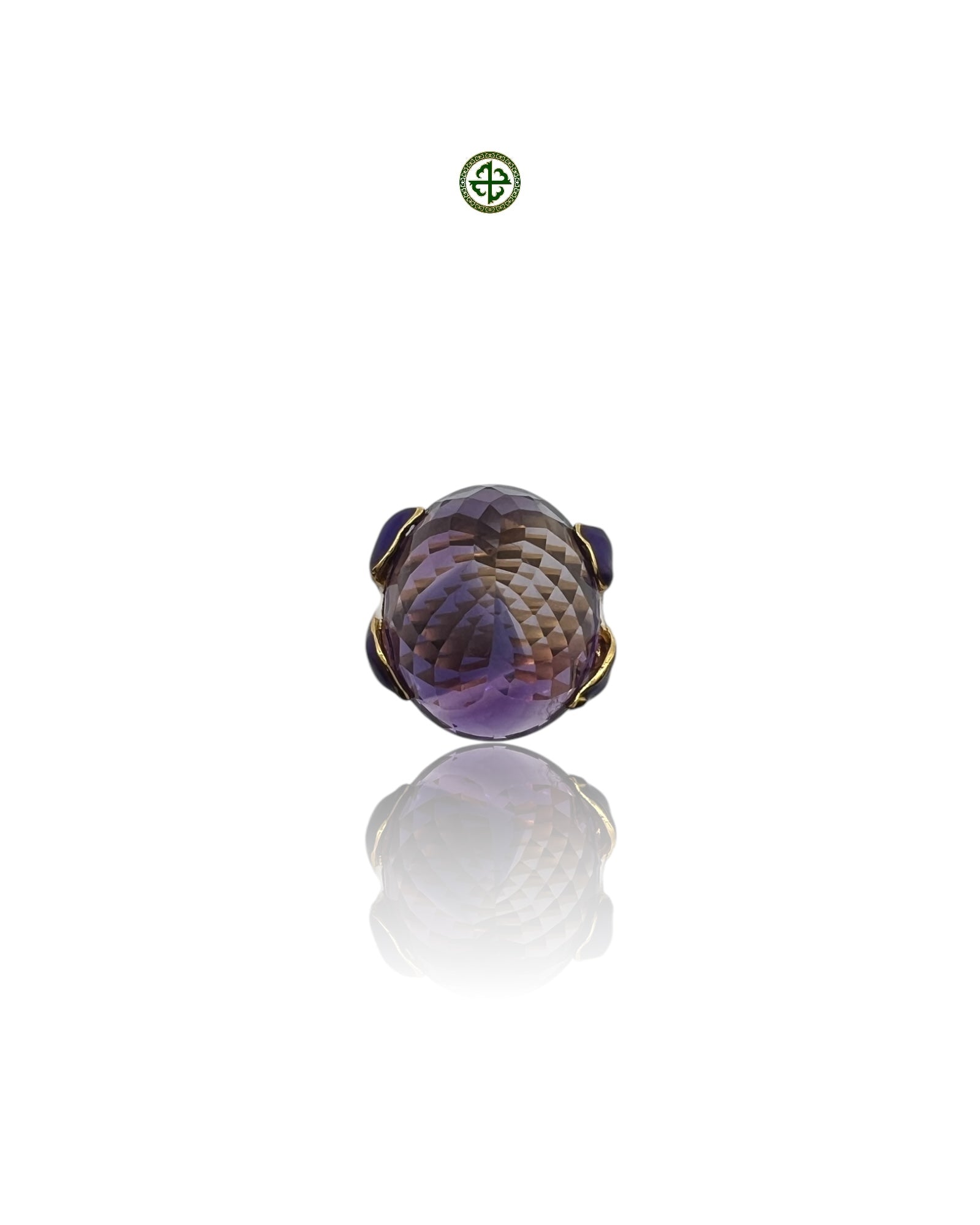 Amethyst Enamel Statement Ring