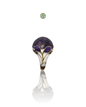 Amethyst Enamel Statement Ring