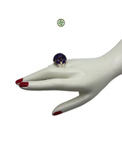 Amethyst Enamel Statement Ring