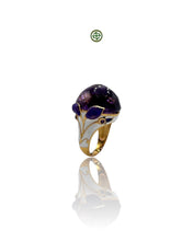 Amethyst Enamel Statement Ring
