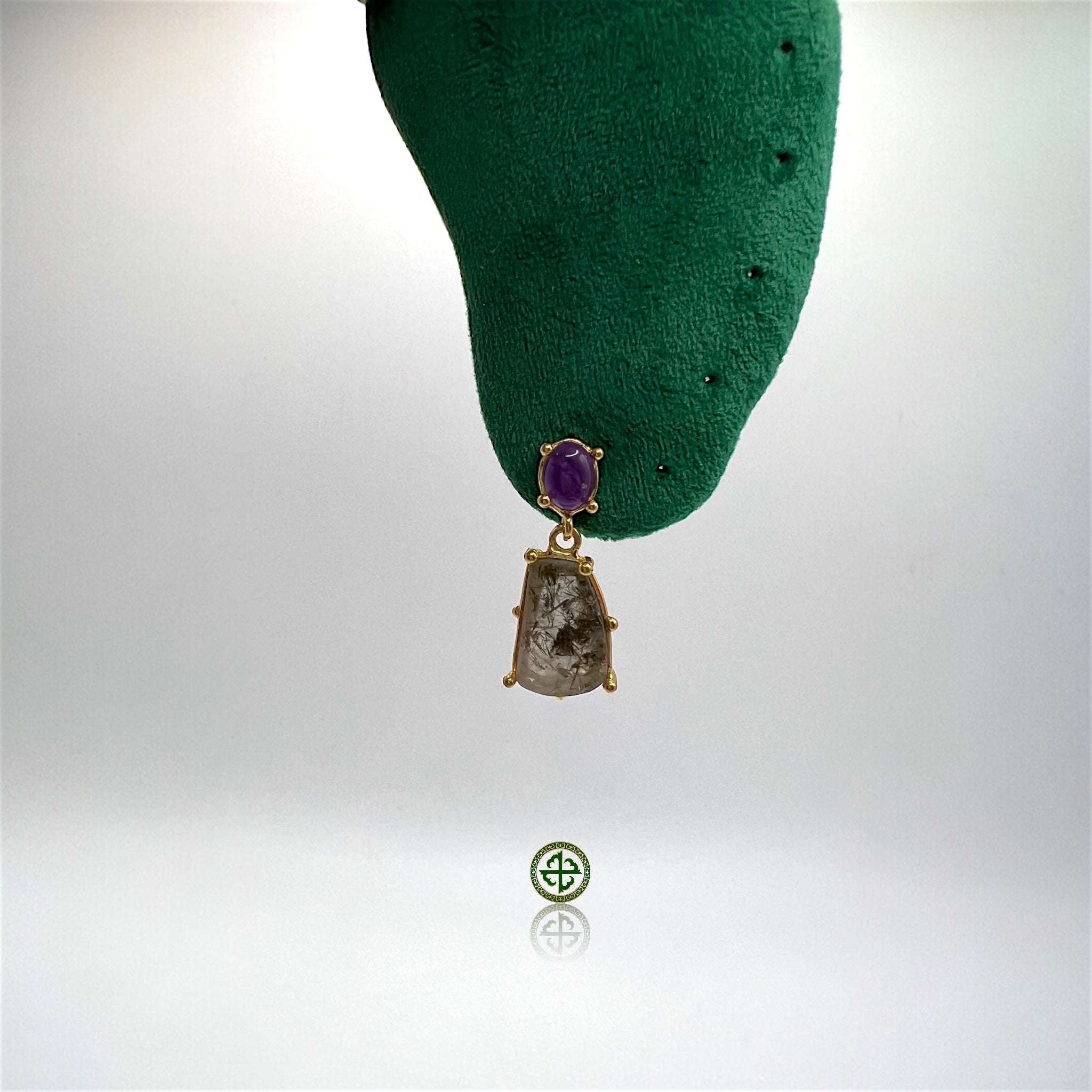 Amethyst Rutile Quarts Earrings