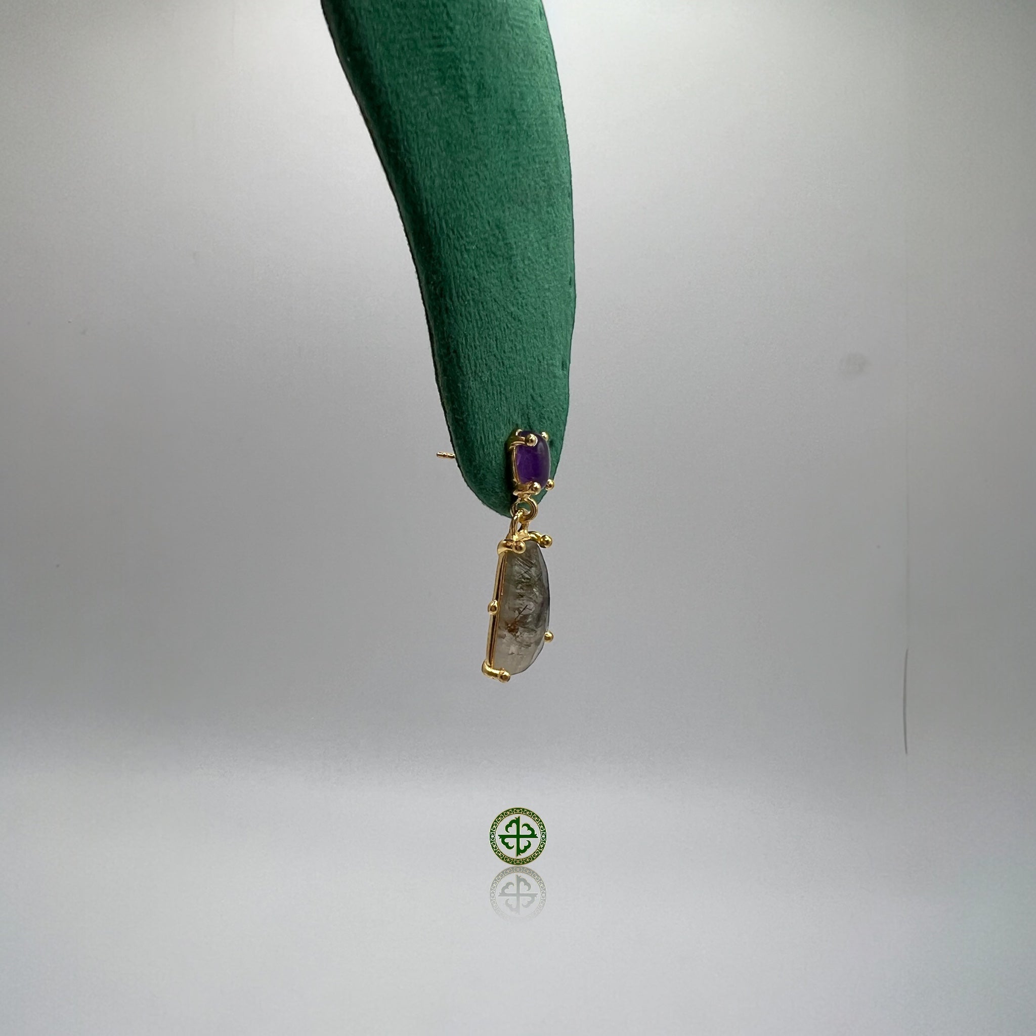 Amethyst Rutile Quarts Earrings