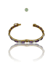 Amethyst & White Enamel Gold Vermeil Bracelet