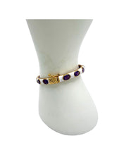 Amethyst & White Enamel Gold Vermeil Bracelet