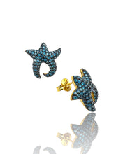 Aqua Blue Starfish Earrings