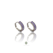 Baguette Gemstone Huggie Earrings