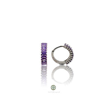 Baguette Gemstone Huggie Earrings