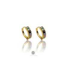 Baguette Multi-Colour Huggie Earrings