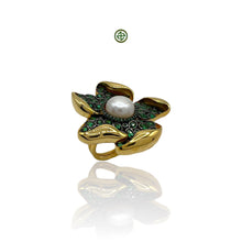 Baroque Pearl Emerald Green Statement Ring