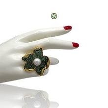 Baroque Pearl Emerald Green Statement Ring