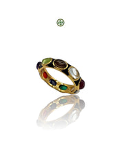 Black Enamel Multi-Gemstone Eternity Ring