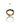 A gold-colored eternity ring with multiple colored gemstones set in black enamel, displayed on a reflective surface.