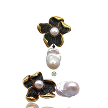 Black Onyx Pearl Earrings