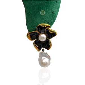 Black Onyx Pearl Earrings