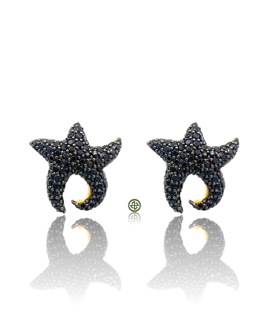 Black Onyx Starfish Earrings
