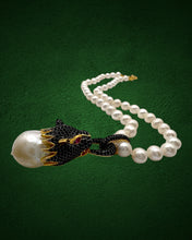 Baroque Pearl Black Panther Pendant Necklace