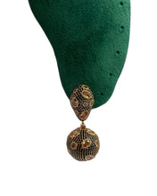 Black Pavé Citrine Drop Earrings