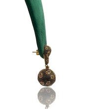 Black Pavé Citrine Drop Earrings