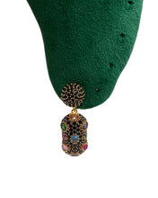 Black Pavé Multicolour Gemstone Dome Earrings