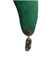Black Pavé Multicolour Gemstone Dome Earrings