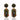 Black Pavé Multicolour Gemstone Dome Earrings