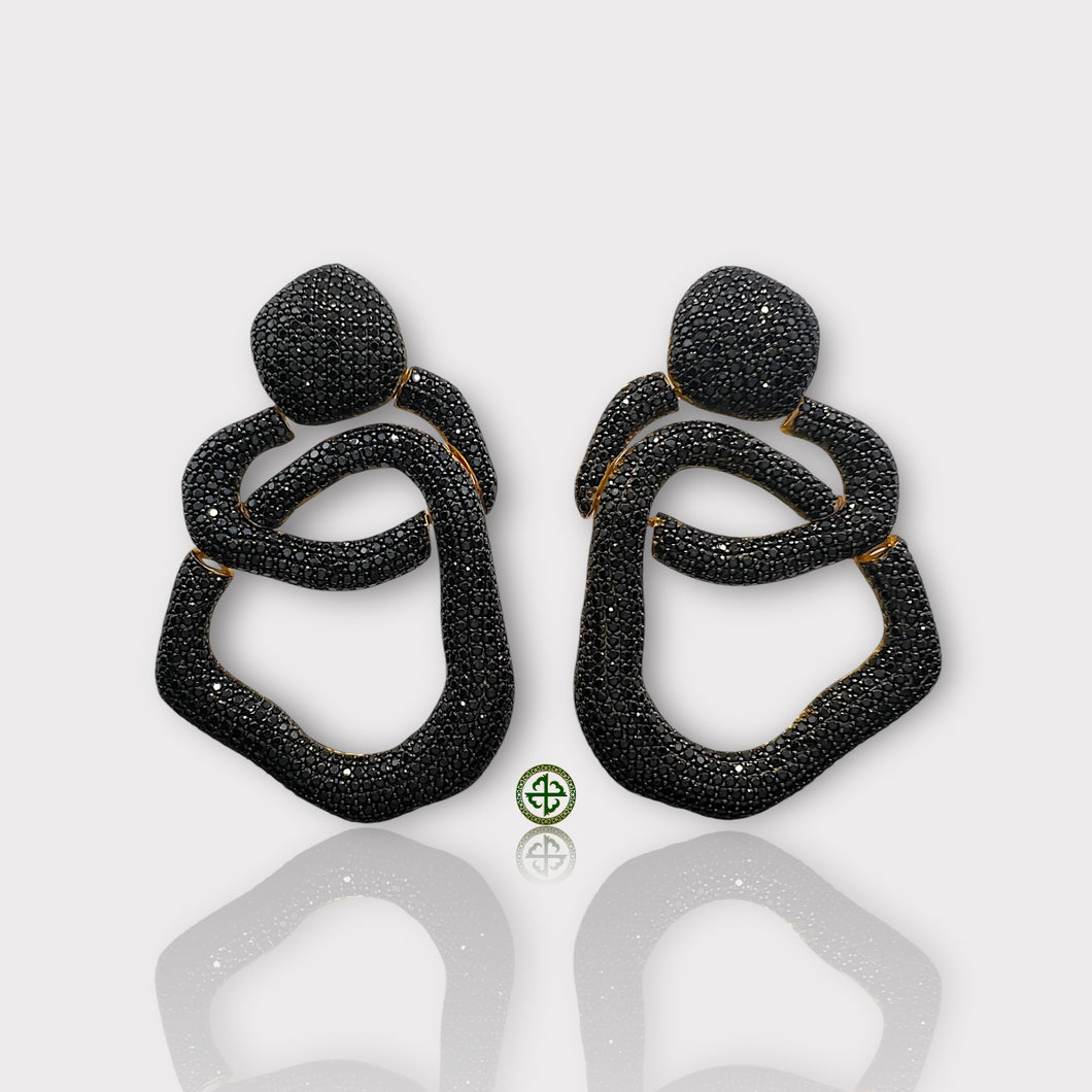 Black Pave Statement Earrings