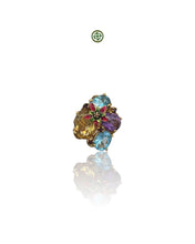 Blue Topaz Amethyst Citrine Ring