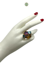 Blue Topaz Amethyst Citrine Ring
