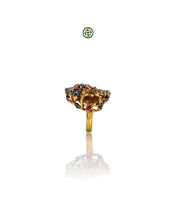 Blue Topaz Amethyst Citrine Ring