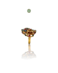 Blue Topaz Amethyst Citrine Ring
