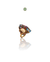 Blue Topaz Amethyst Citrine Ring