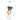 A blue topaz ring with aqua marines on the sides, set in a gold vermeil band