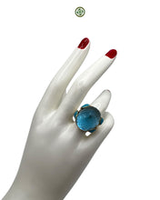 Blue Topaz Enamel Statement Ring