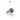 A gold vermeil ring with a large blue topaz center stone and smaller aqua marine side stones, accompanied by a turquoise, purple, and white enamel design.