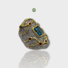 Blue Topaz Natural Multi-Stone Ring