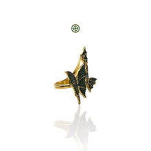 Butterfly Emerald Green Pave Ring