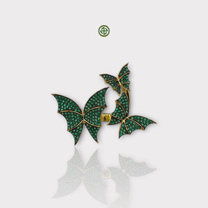 Butterfly Emerald Green Pave Ring