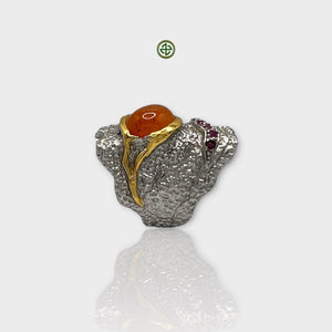 Carnelian Natural Stone Silver Ring
