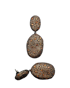 Champagne Pavé Stone Drop Earrings