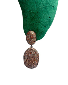 Champagne Pavé Stone Drop Earrings