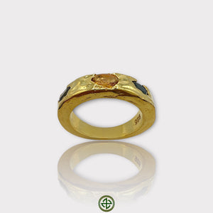 Citrine Green Tourmaline Peridot Borz Multi-Stone Ring