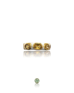 Citrine White Enamel Eternity Ring
