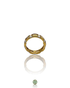 Citrine White Enamel Eternity Ring