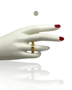 Citrine White Enamel Eternity Ring