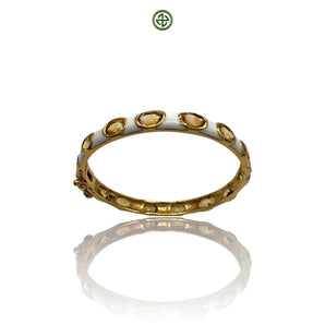 Citrine & White Enamel Gold Vermeil Bracelet