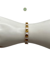 Citrine & White Enamel Gold Vermeil Bracelet