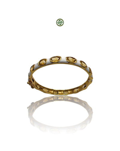 Citrine & White Enamel Gold Vermeil Bracelet