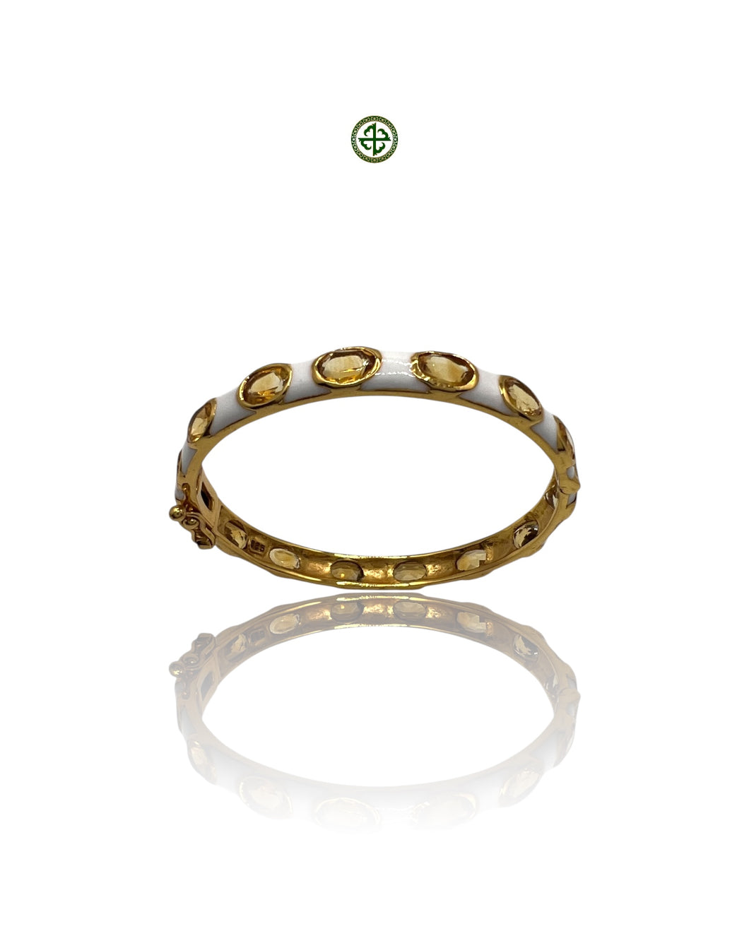 Citrine & White Enamel Gold Vermeil Bracelet