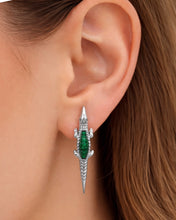 Unique crocodile earrings with green zirconia stones in 18K gold vermeil or sterling silver. Minimalist animal jewelry perfect for everyday wear or gifting.
