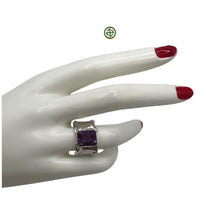 Cushion Cut Amethyst Quartz Gemstone Ring